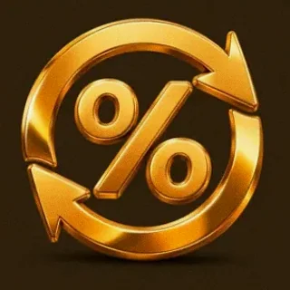 Percent cycle icon — Uptown Pokies