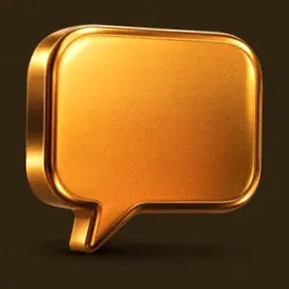 Gold speech bubble — Uptown Pokies