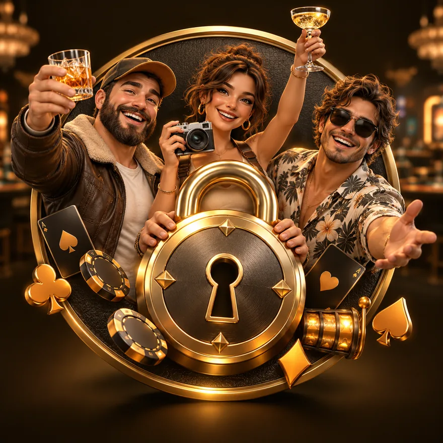 Padlock emblem — Uptown Pokies