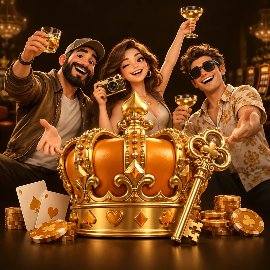 Royal crown and key — Uptown Pokies