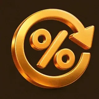 Gold percent symbol — Uptown Pokies
